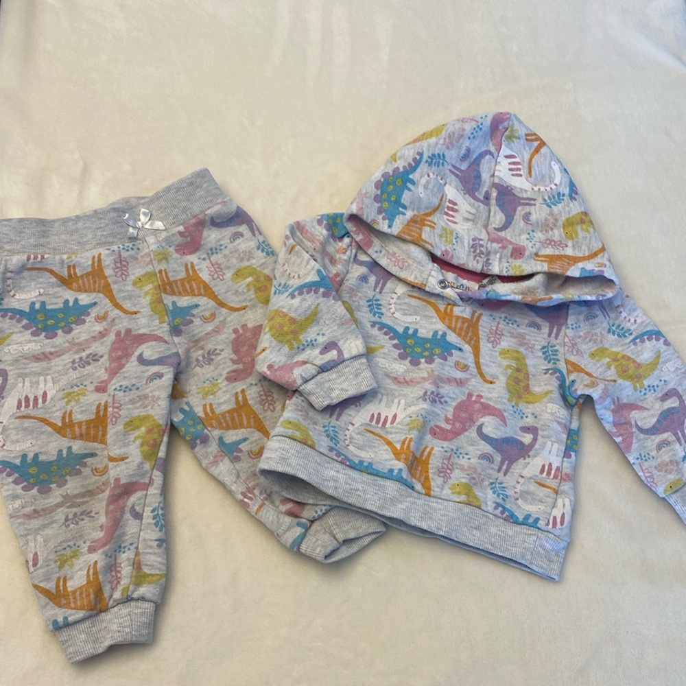 Kids Headquarters Girls Pants, hooded sweat shirt set with flannel inside